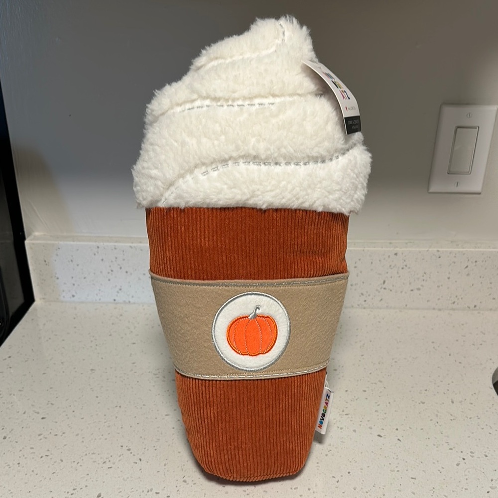 Plush Pumpkin Spice Latte Pillow